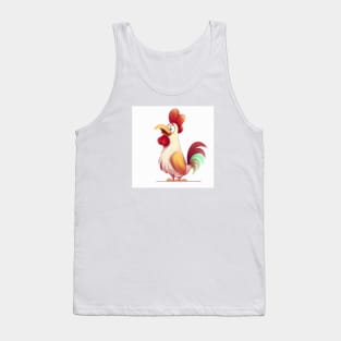 Cute Rooster Drawing Tank Top
